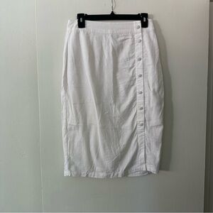 White linen Button-Down Skirt medium